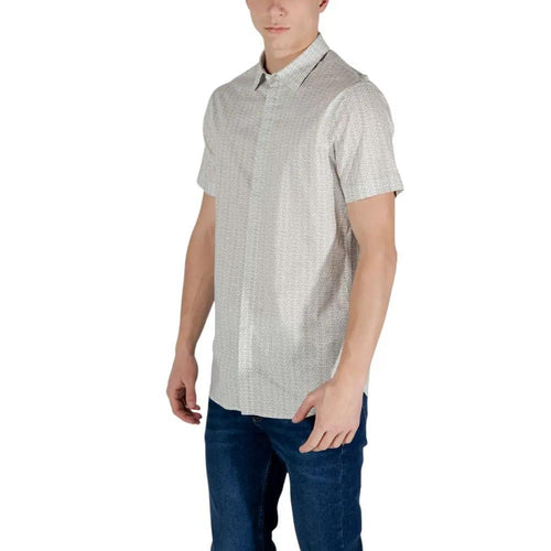Chemise à manches courtes en coton crème Armani Exchange