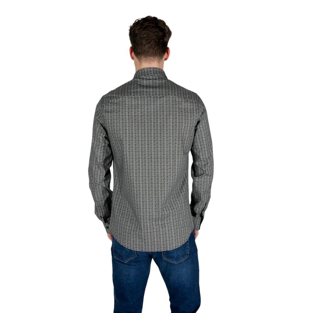 Armani Exchange Black Cotton Pattern Shirt by Armani Exchange