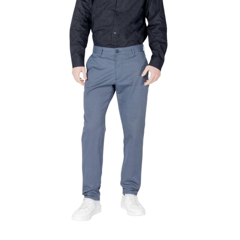 Armani Exchange Blue Cotton Skinny Pants by Armani Exchange