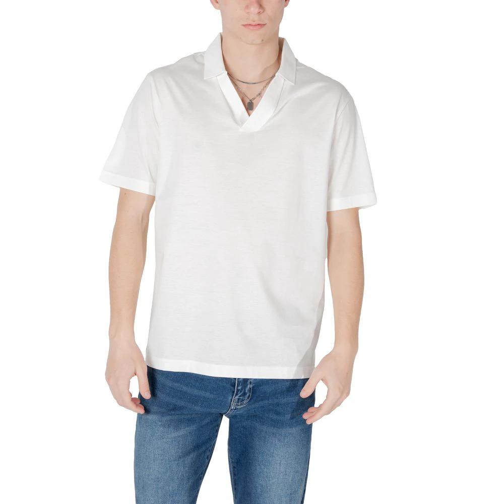 Armani Exchange White Cotton Polo Shirt by Armani Exchange