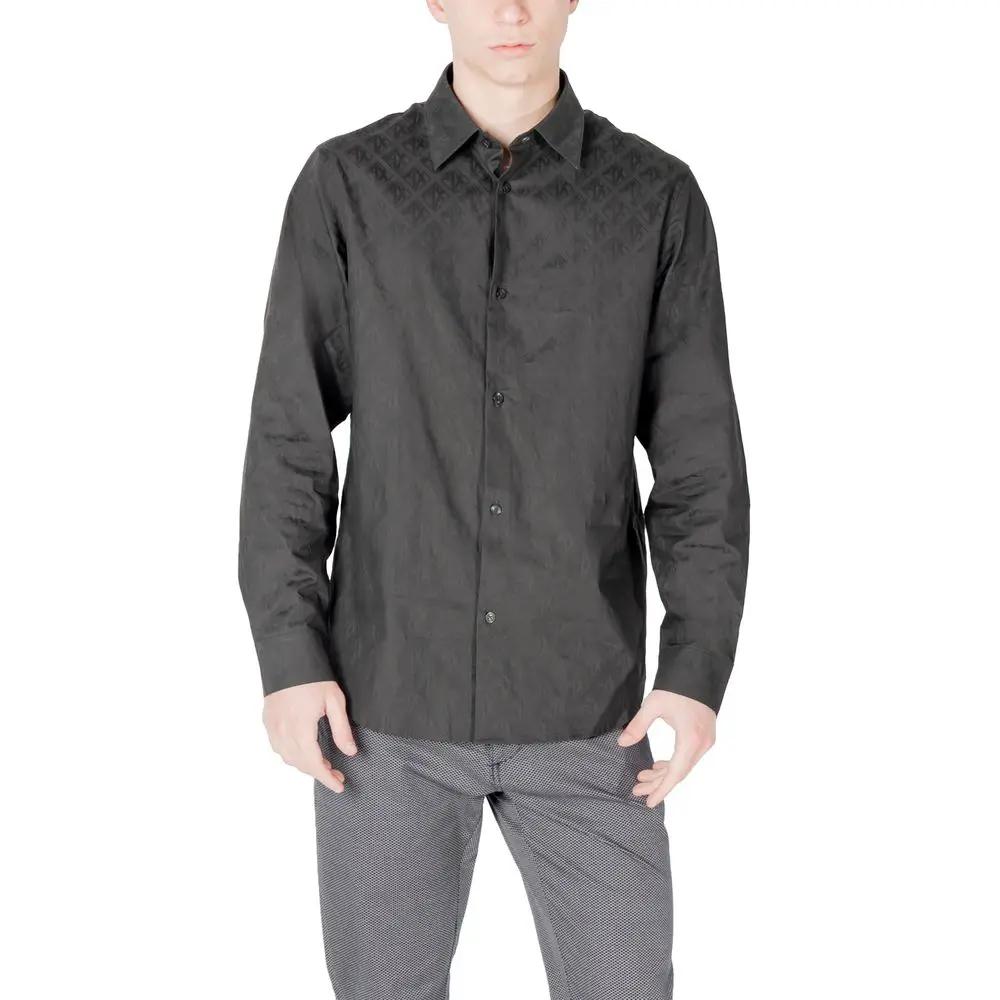 Chemise habillée en coton noir Armani Exchange