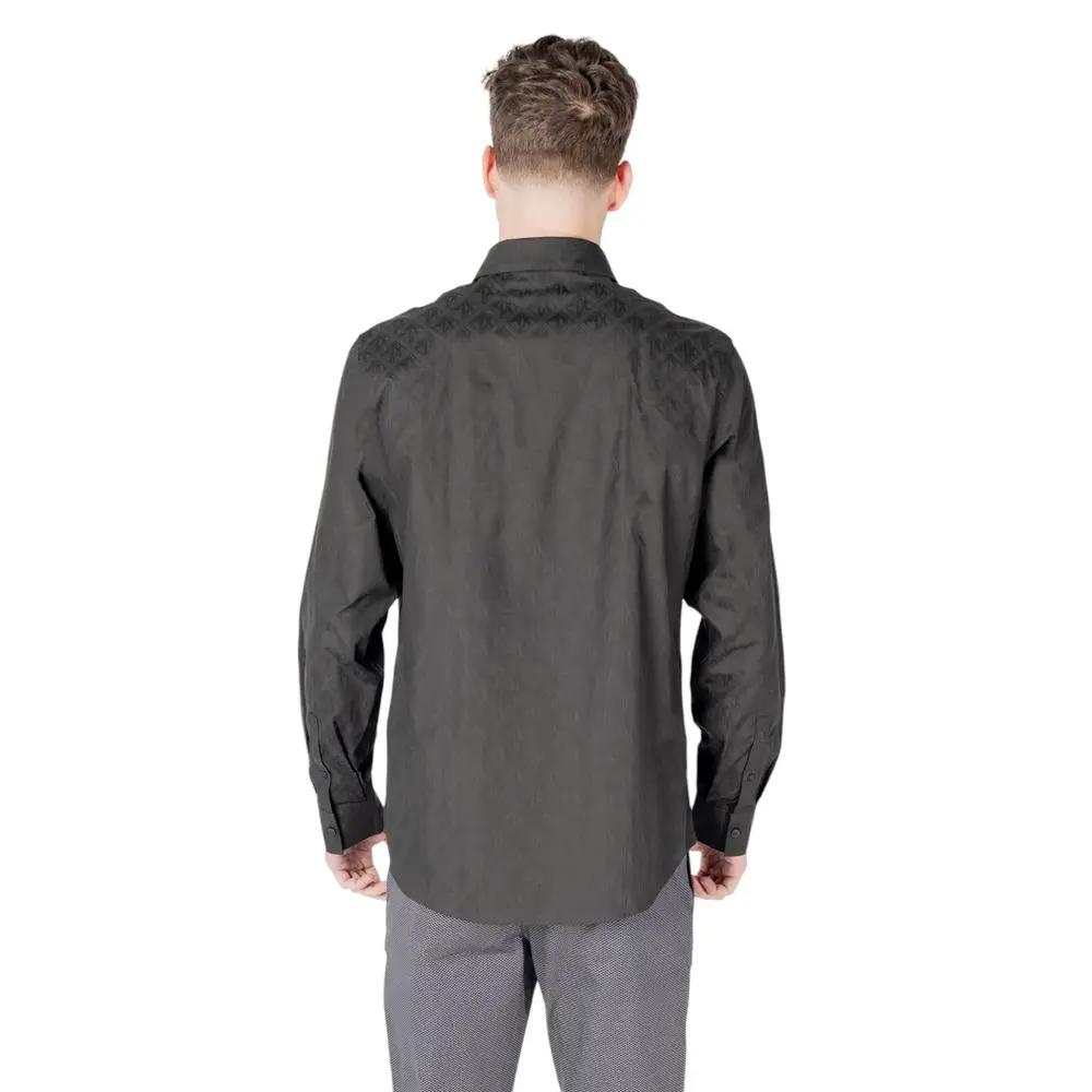 Chemise habillée en coton noir Armani Exchange