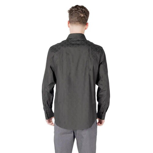 Chemise habillée en coton noir Armani Exchange
