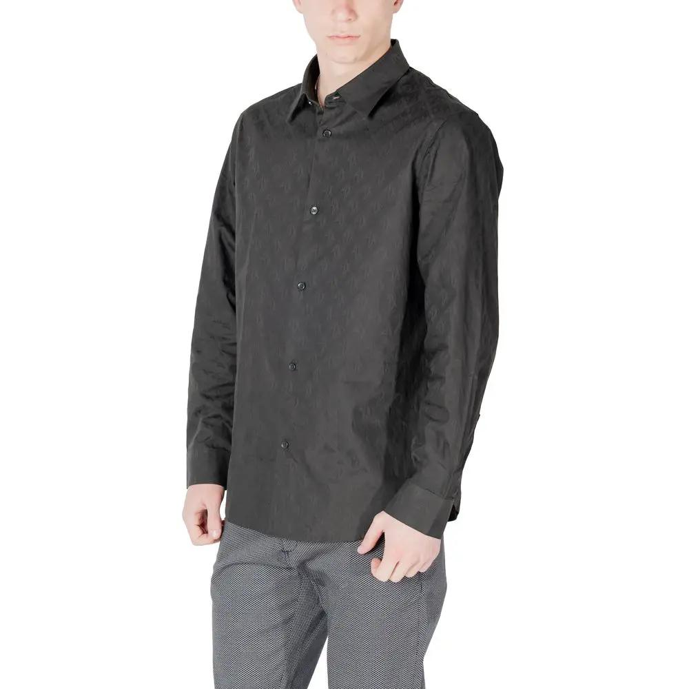Chemise habillée en coton noir Armani Exchange