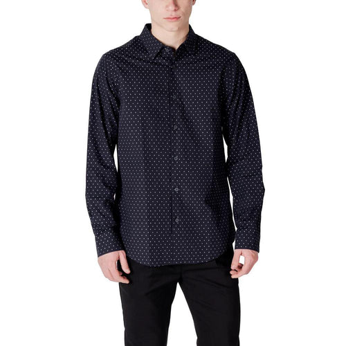 Armani Exchange Blue Cotton Pattern Shirt by Armani Exchange