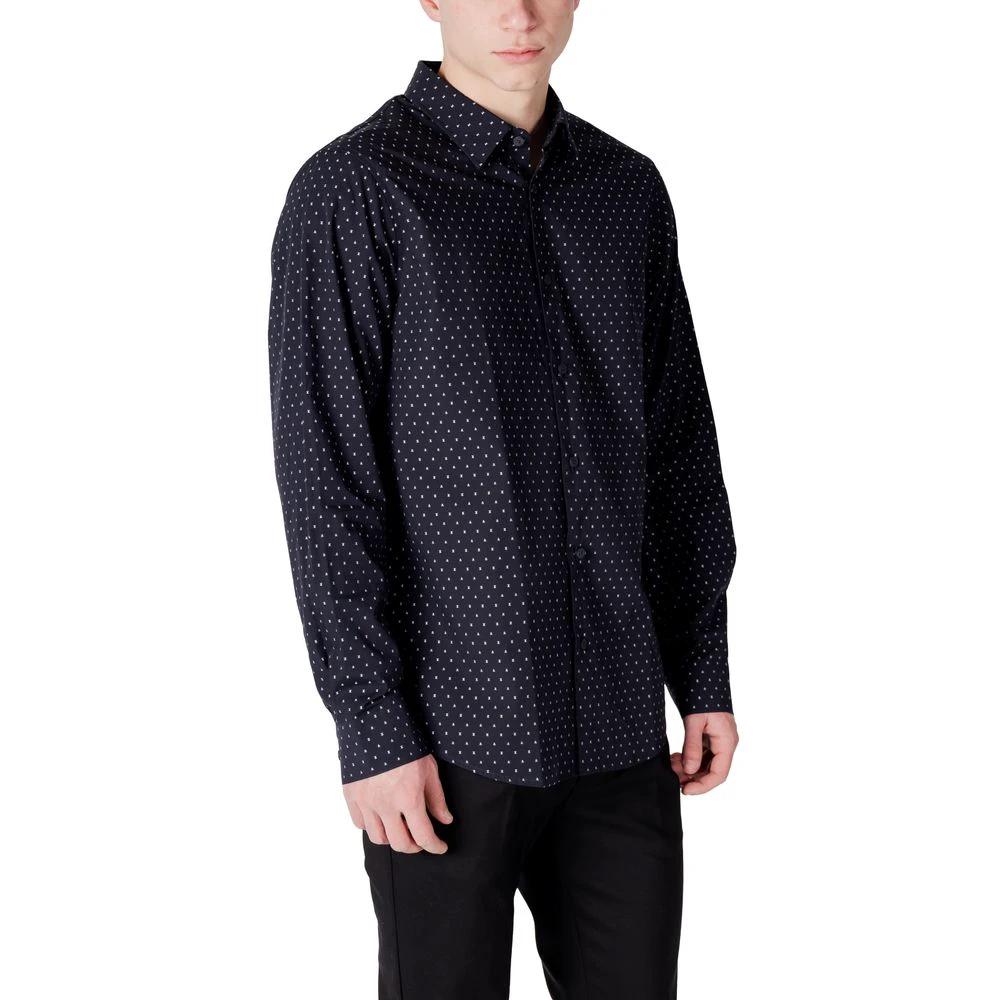 Armani Exchange Blue Cotton Pattern Shirt by Armani Exchange