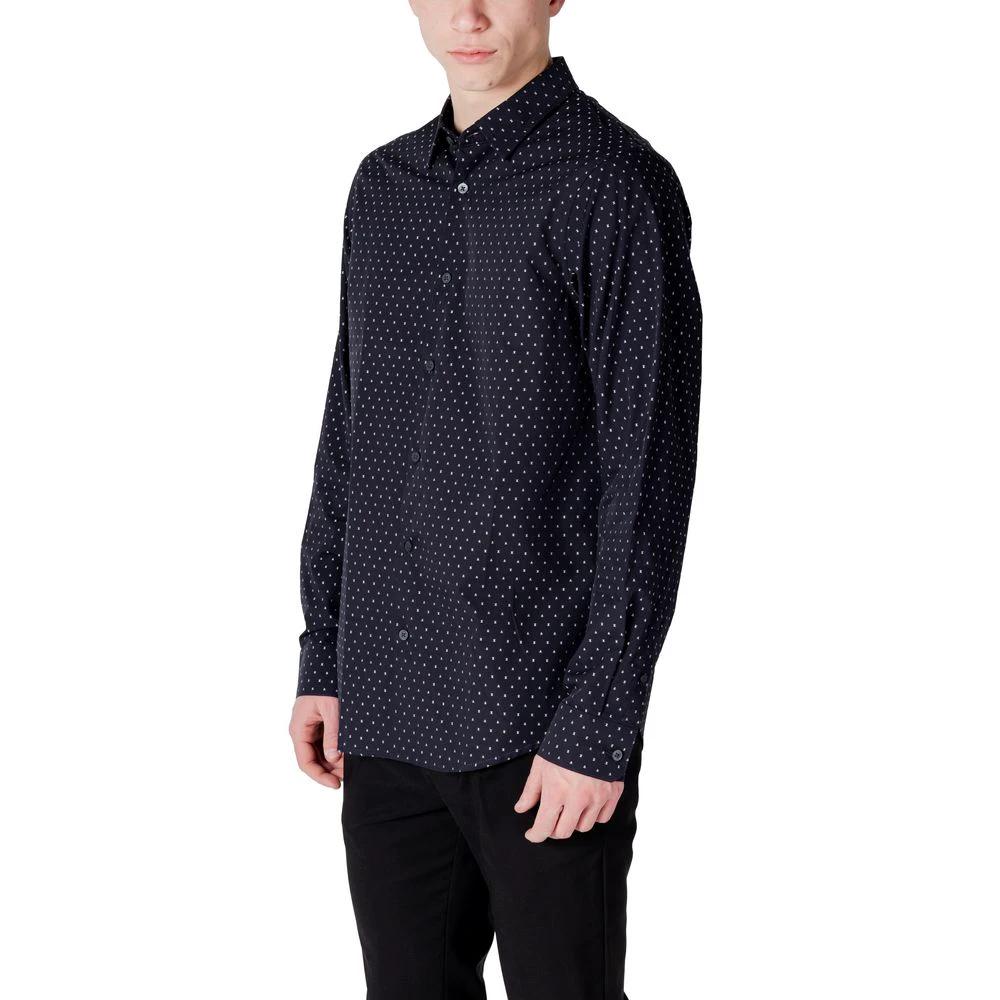 Armani Exchange Blue Cotton Pattern Shirt by Armani Exchange