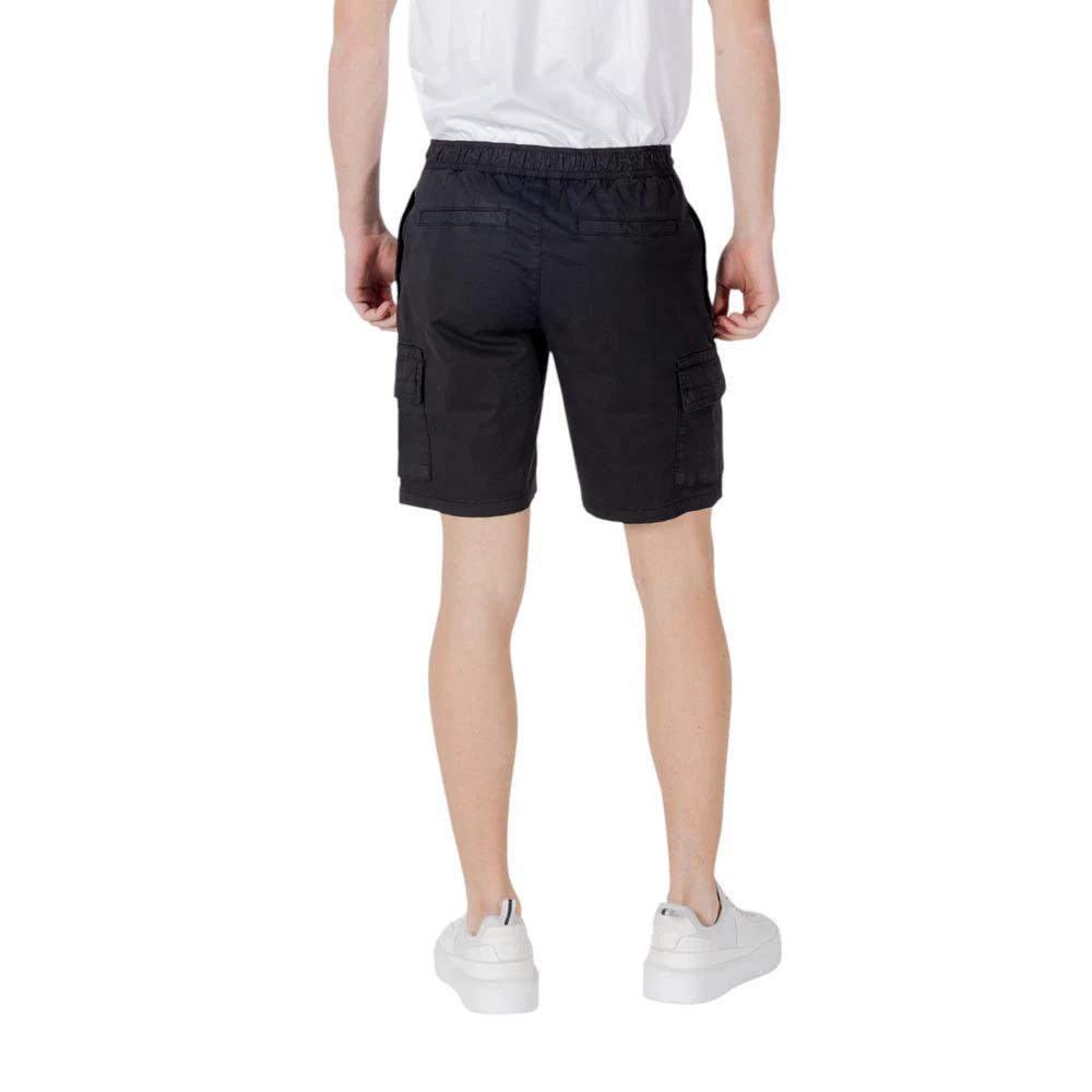 Hugo Boss Black Cotton Bermuda Shorts by Hugo Boss