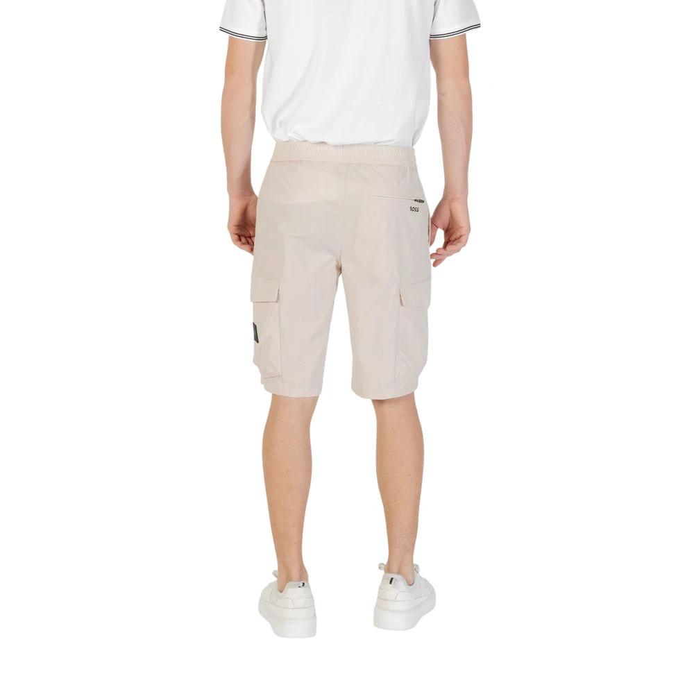 Hugo Boss Beige Polyester Bermuda Shorts by Hugo Boss