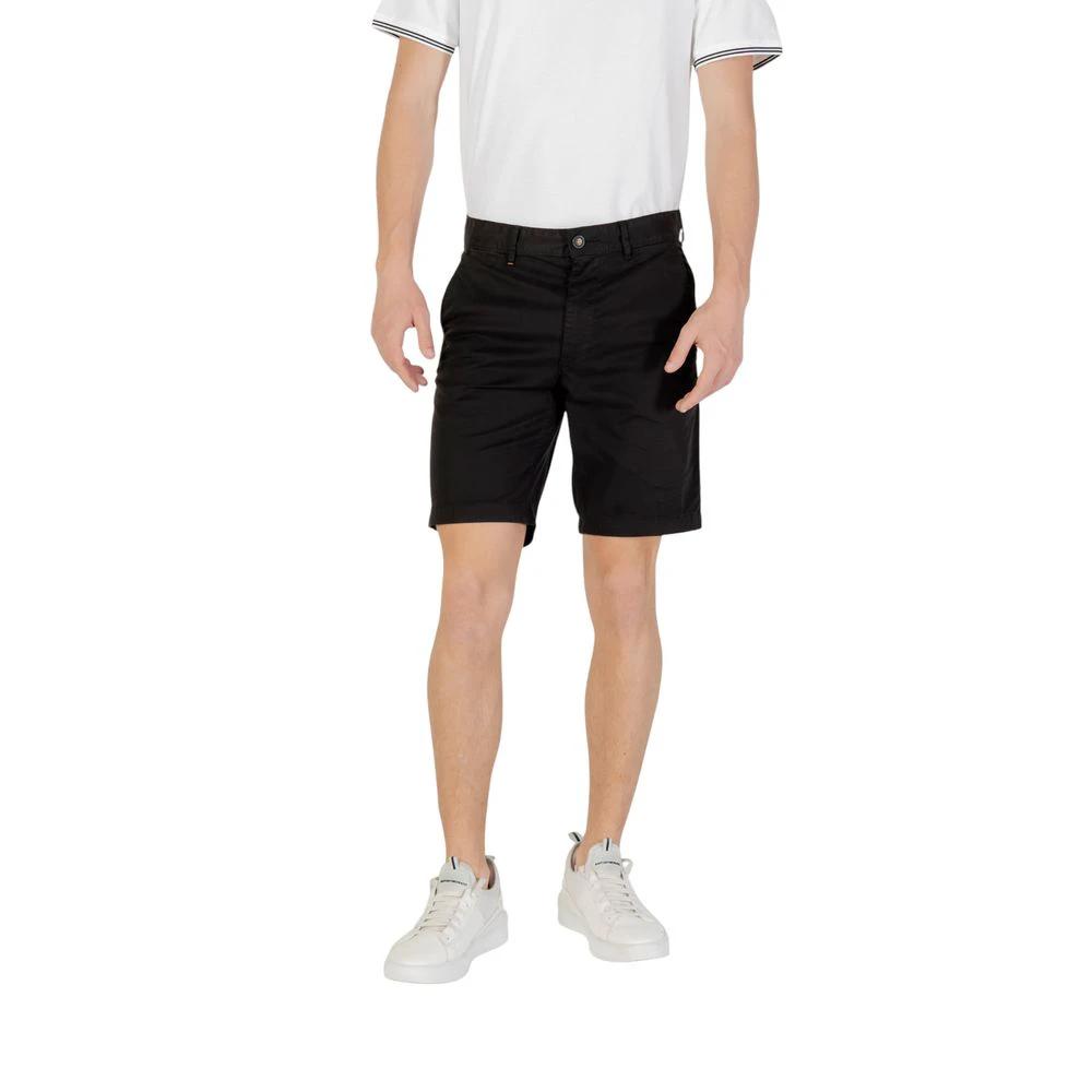 Hugo Boss Black Cotton Bermuda Shorts by Hugo Boss