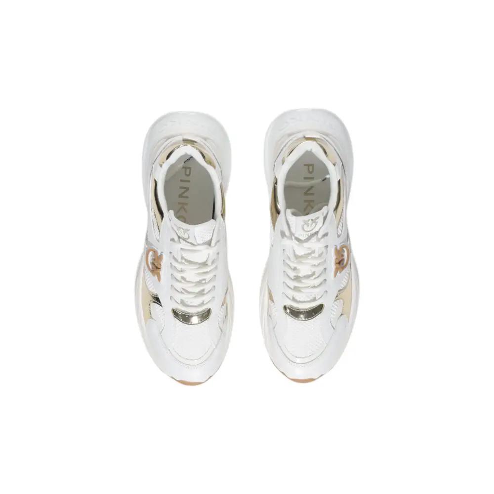 PINKO White Leather Chunky Sneakers
