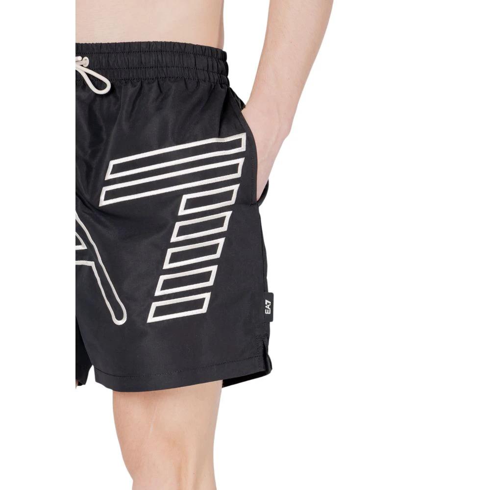 EA7 Emporio Armani Black Polyester Swim Shorts by EA7 Emporio Armani
