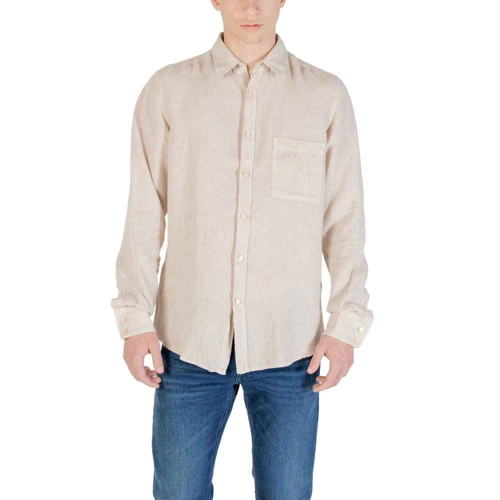Hugo Boss Beige Linen Shirt by Hugo Boss