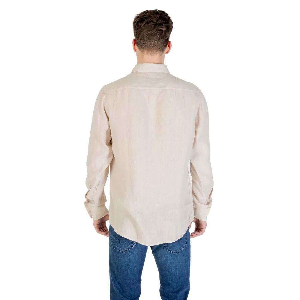 Hugo Boss Beige Linen Shirt by Hugo Boss