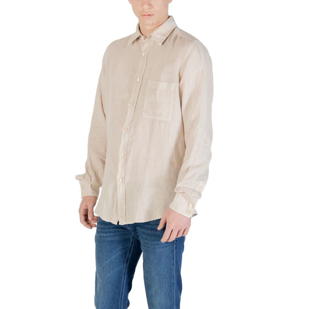 Hugo Boss Beige Linen Shirt by Hugo Boss