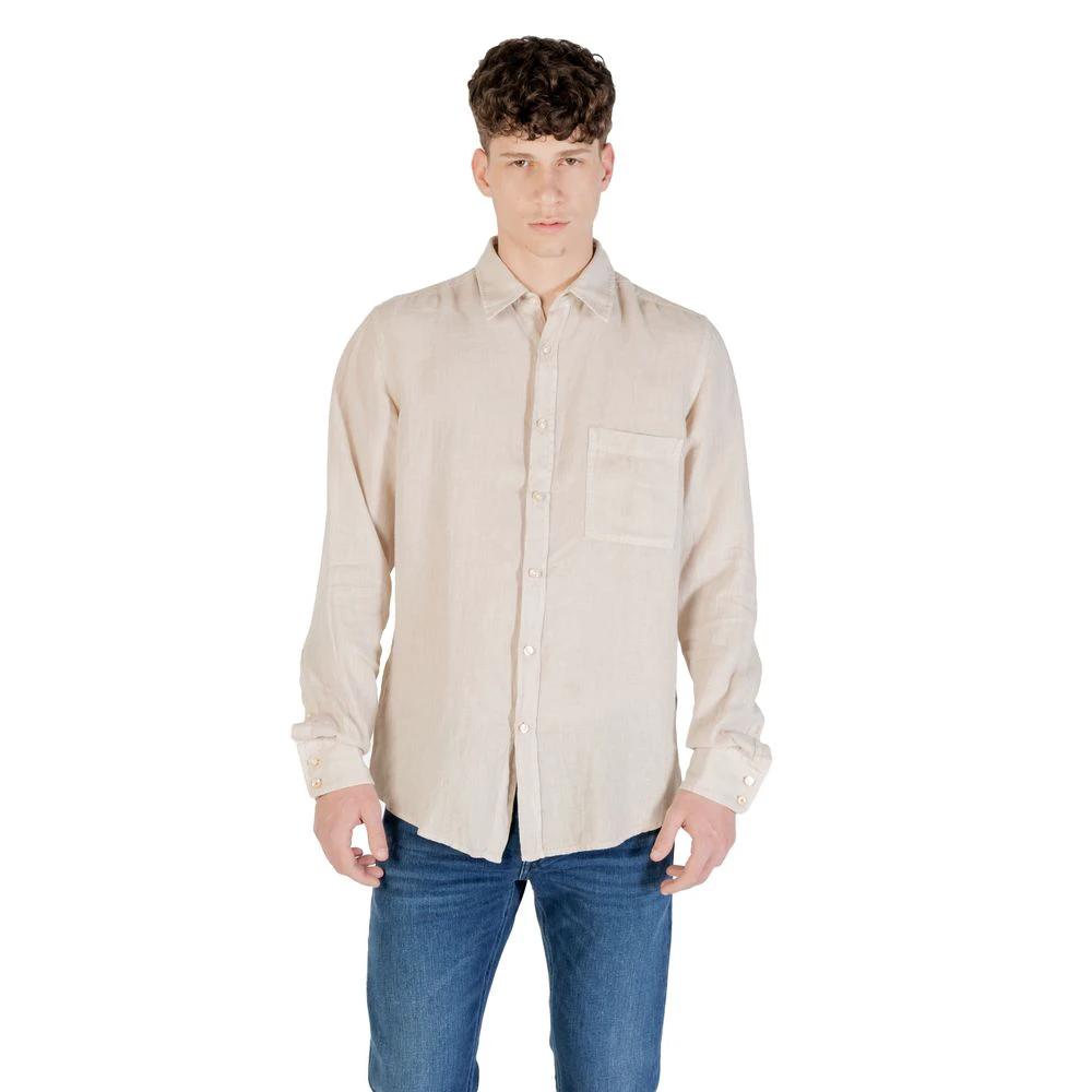 Hugo Boss Beige Linen Shirt by Hugo Boss
