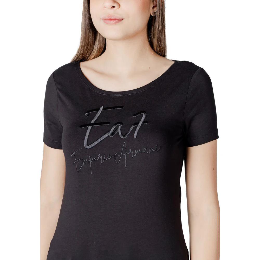 EA7 Emporio Armani Black Cotton T-Shirt by EA7 Emporio Armani