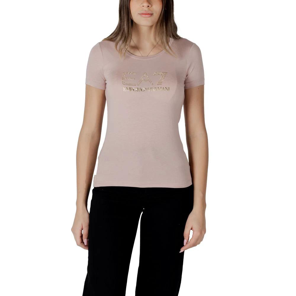 EA7 Emporio Armani Pink Modal T-Shirt by EA7 Emporio Armani