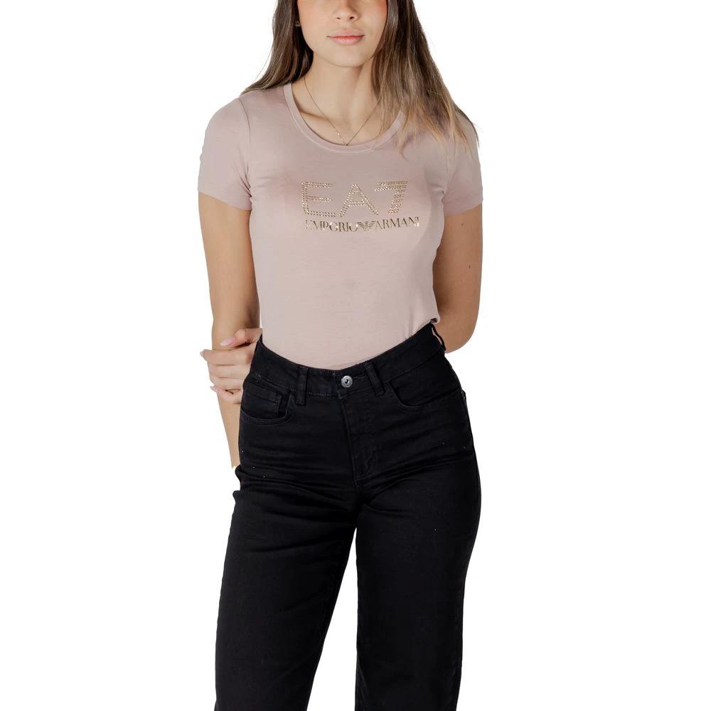 EA7 Emporio Armani Pink Modal T-Shirt by EA7 Emporio Armani