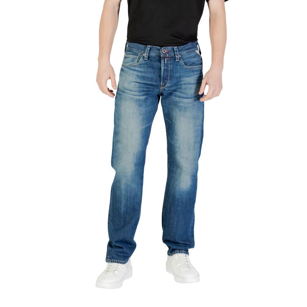 Replay Blue Cotton Relaxed Fit Jeans by Replay