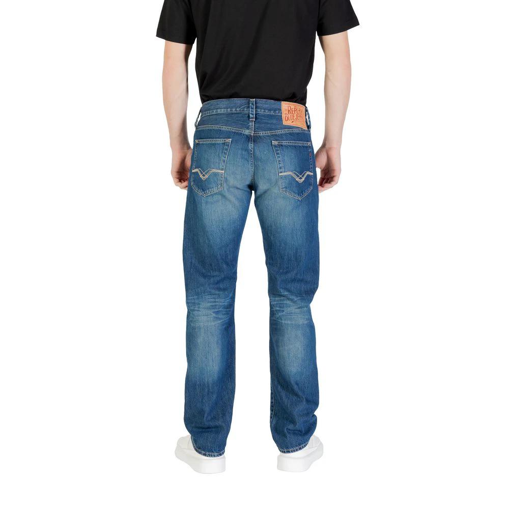 Replay Blue Cotton Relaxed Fit Jeans by Replay