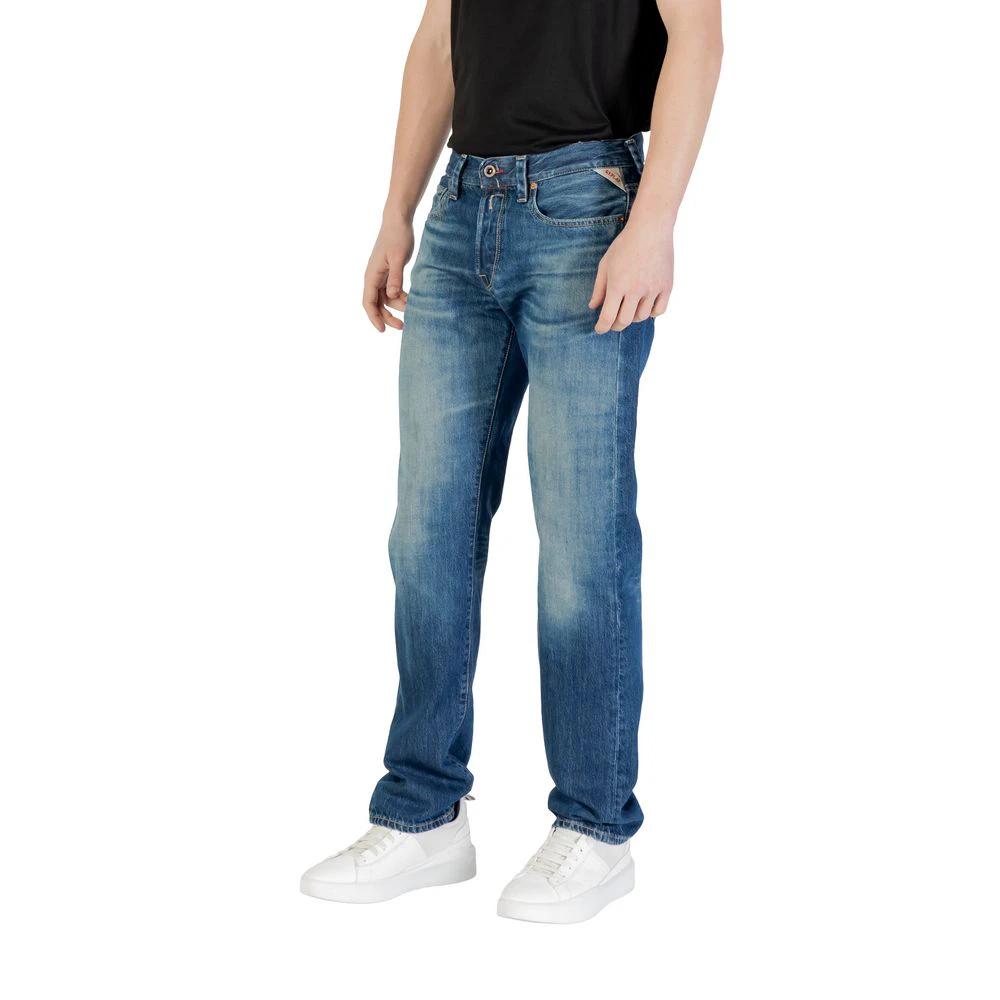 Replay Blue Cotton Relaxed Fit Jeans by Replay