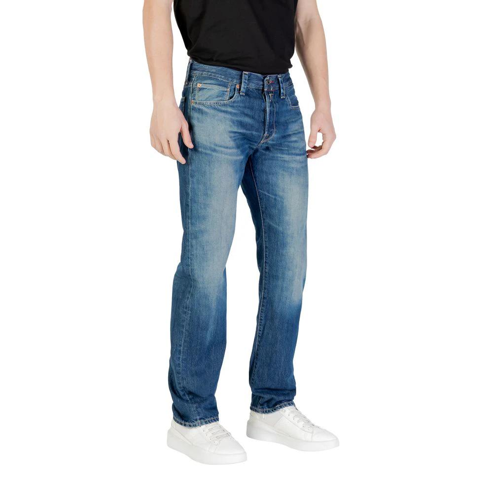 Replay Blue Cotton Relaxed Fit Jeans by Replay