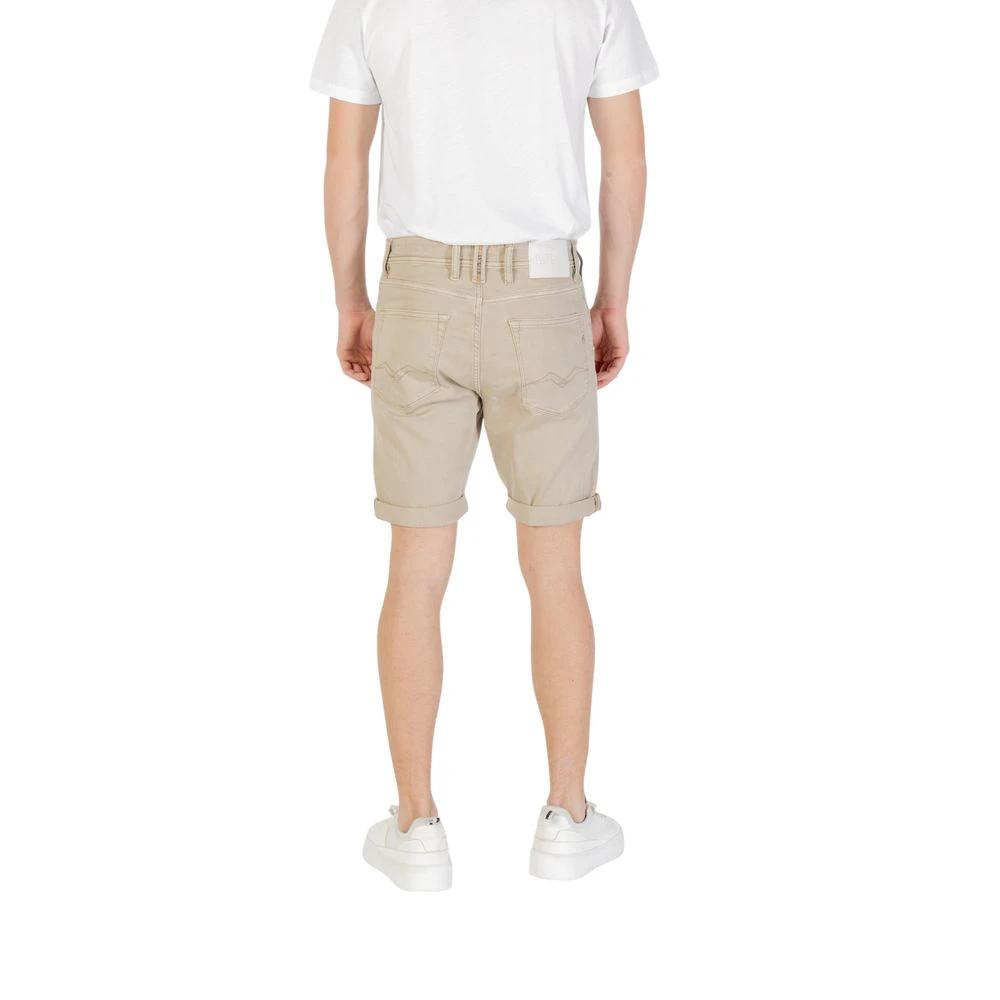 Replay Green Cotton Bermuda Shorts by Replay
