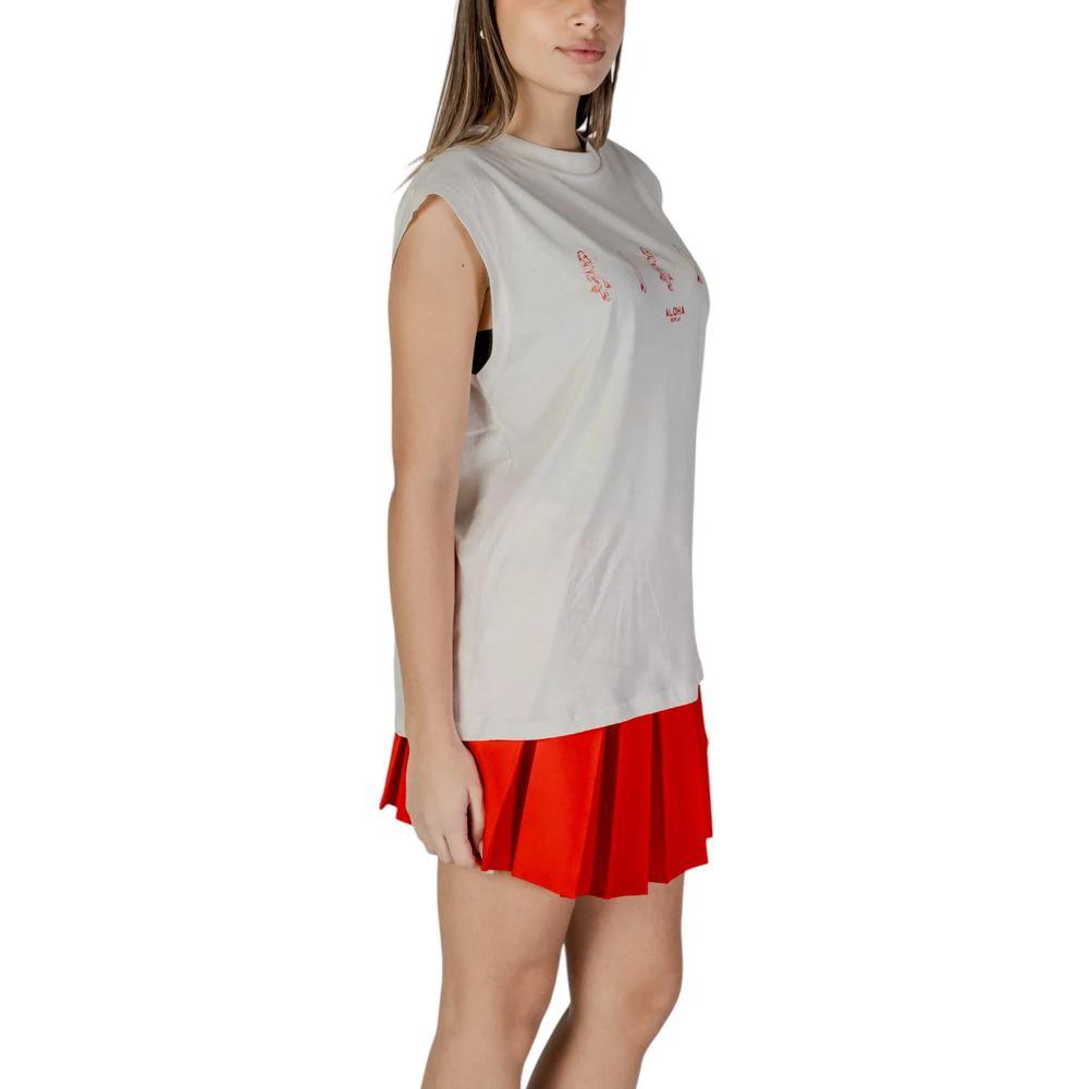 Replay Cream Cotton Tank Tops by Replay