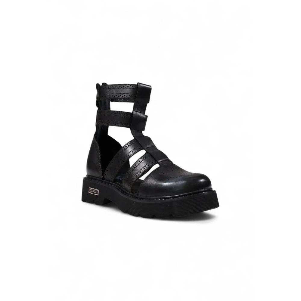 Cult Black Leather Sandals by Cult