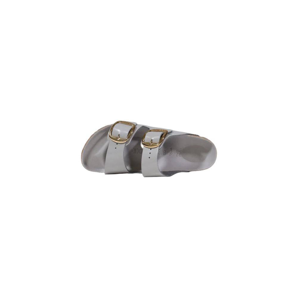 Birkenstock Gray Leather Slippers by Birkenstock
