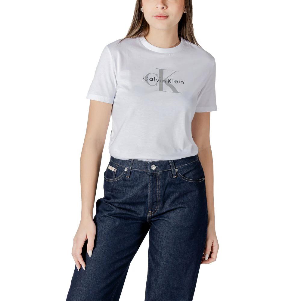 Calvin Klein Jeans White Cotton T-Shirt by Calvin Klein Jeans