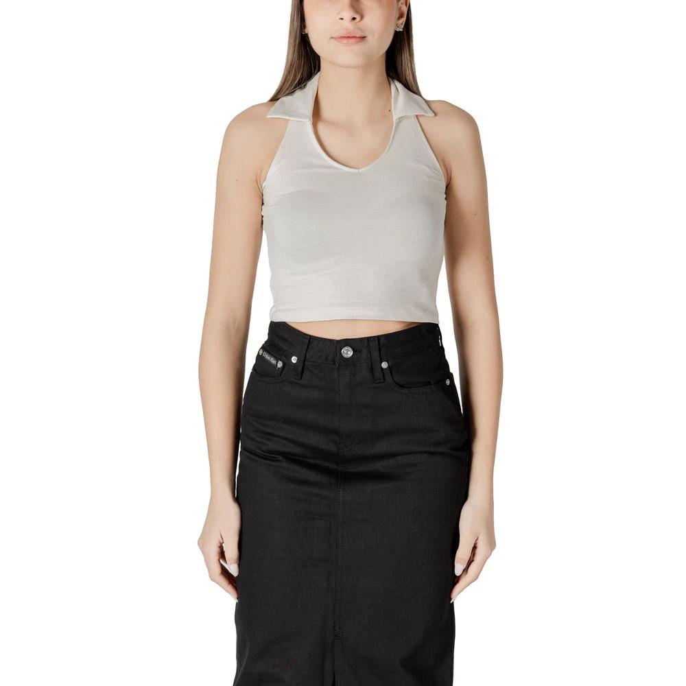 Calvin Klein Jeans Beige Cotton Top by Calvin Klein Jeans