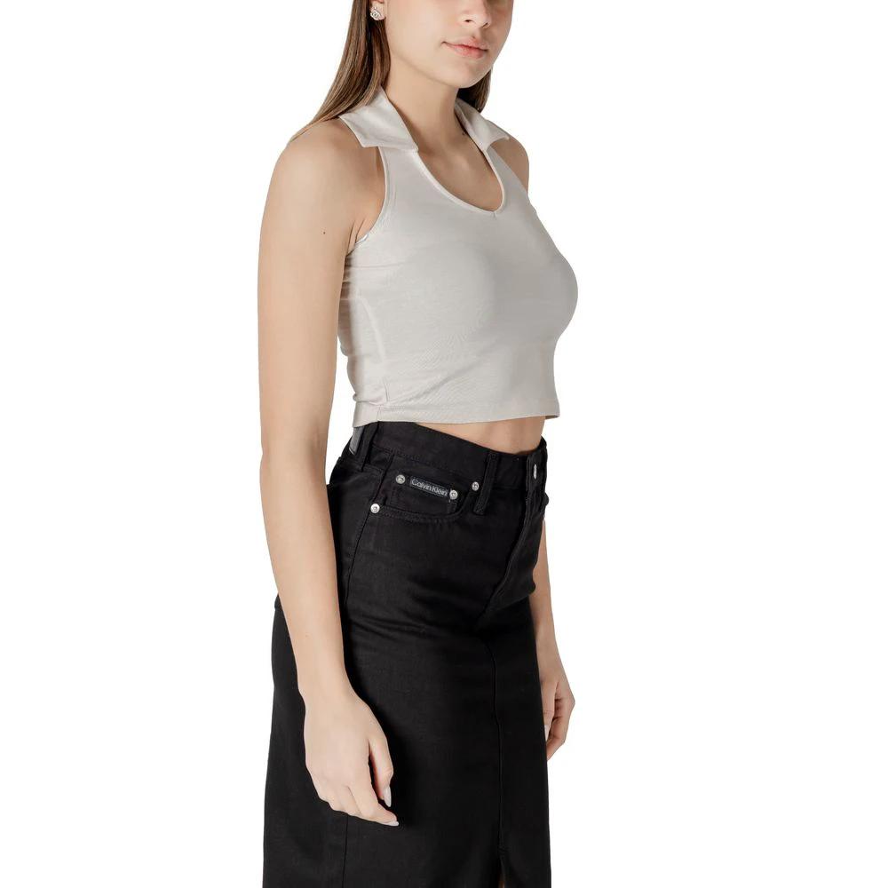 Calvin Klein Jeans Beige Cotton Top by Calvin Klein Jeans