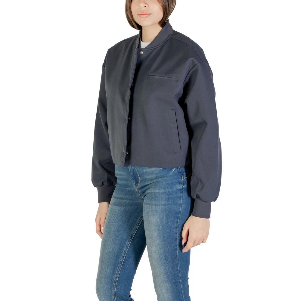 Calvin Klein Jeans Gray Recycled Polyester Bomber by Calvin Klein Jeans