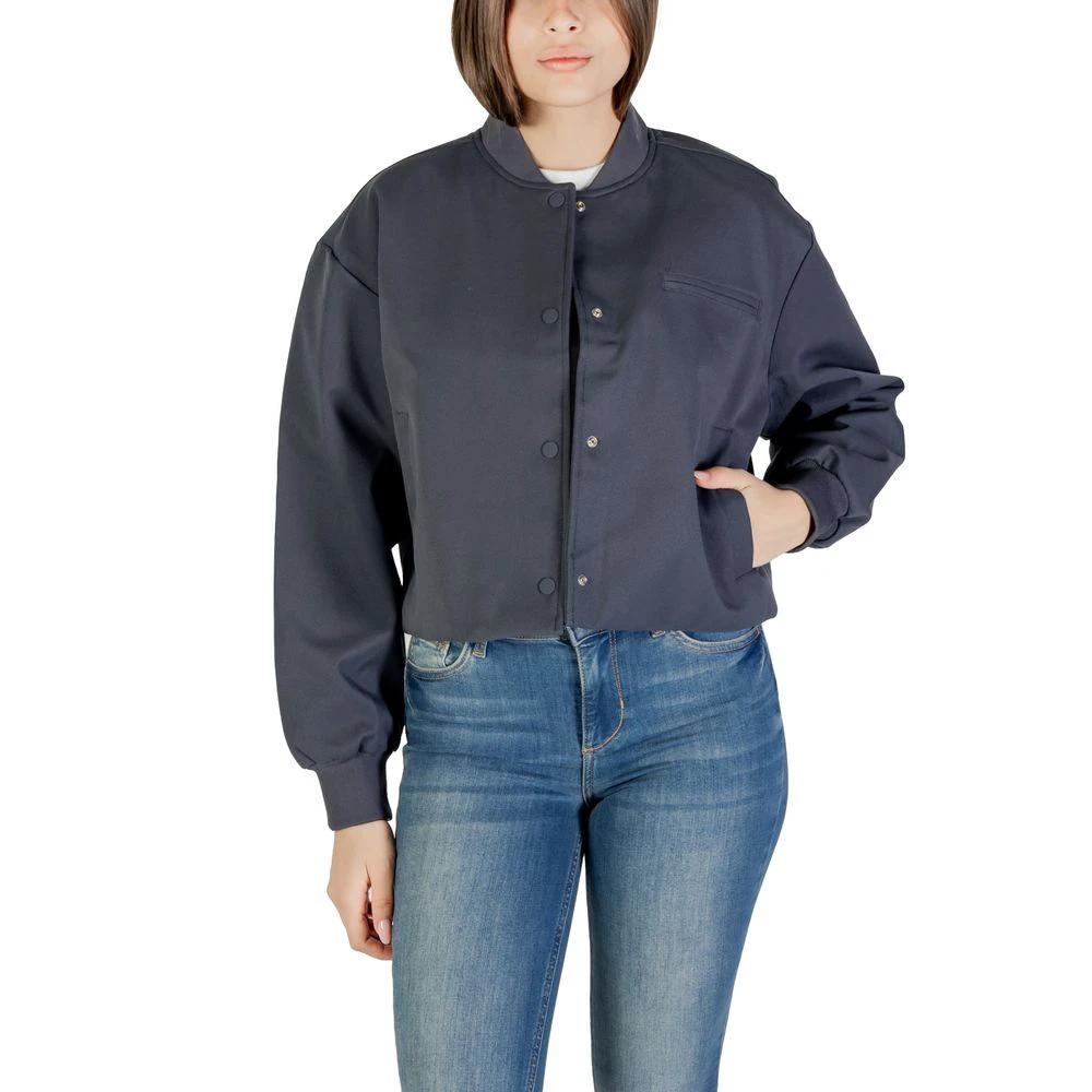 Calvin Klein Jeans Gray Recycled Polyester Bomber by Calvin Klein Jeans