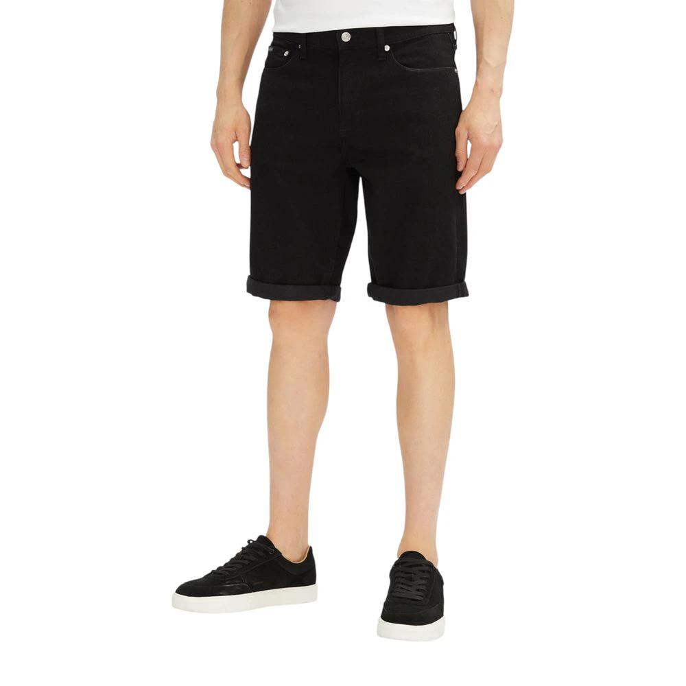 Calvin Klein Jeans Black Cotton Bermuda Shorts by Calvin Klein Jeans