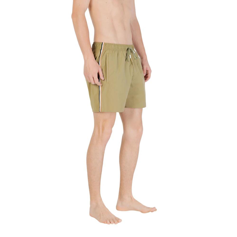 Hugo Boss Green Polyester Swim Shorts by Hugo Boss