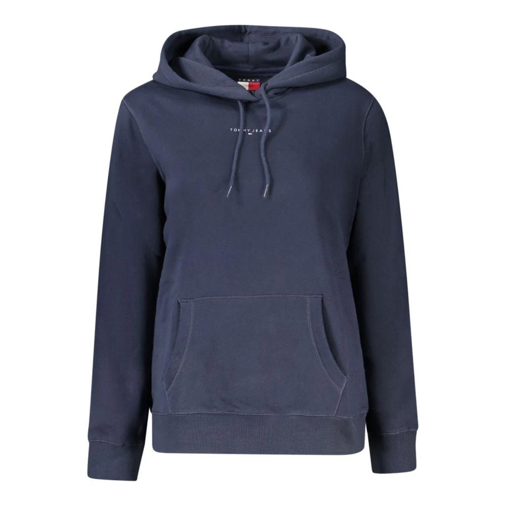 Sweat à capuche Tommy Hilfiger bleu en coton pour femme