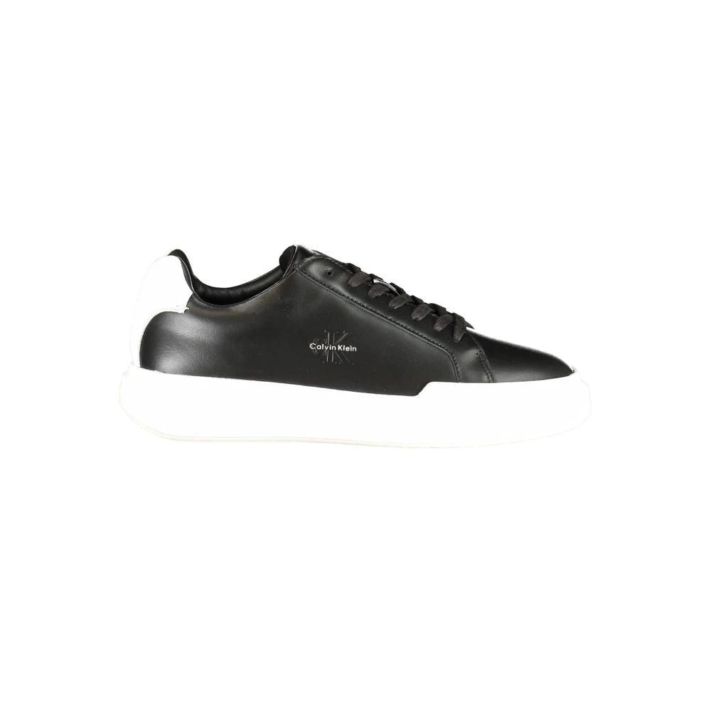 Calvin Klein Black Leather Men Sneaker Calvin Klein