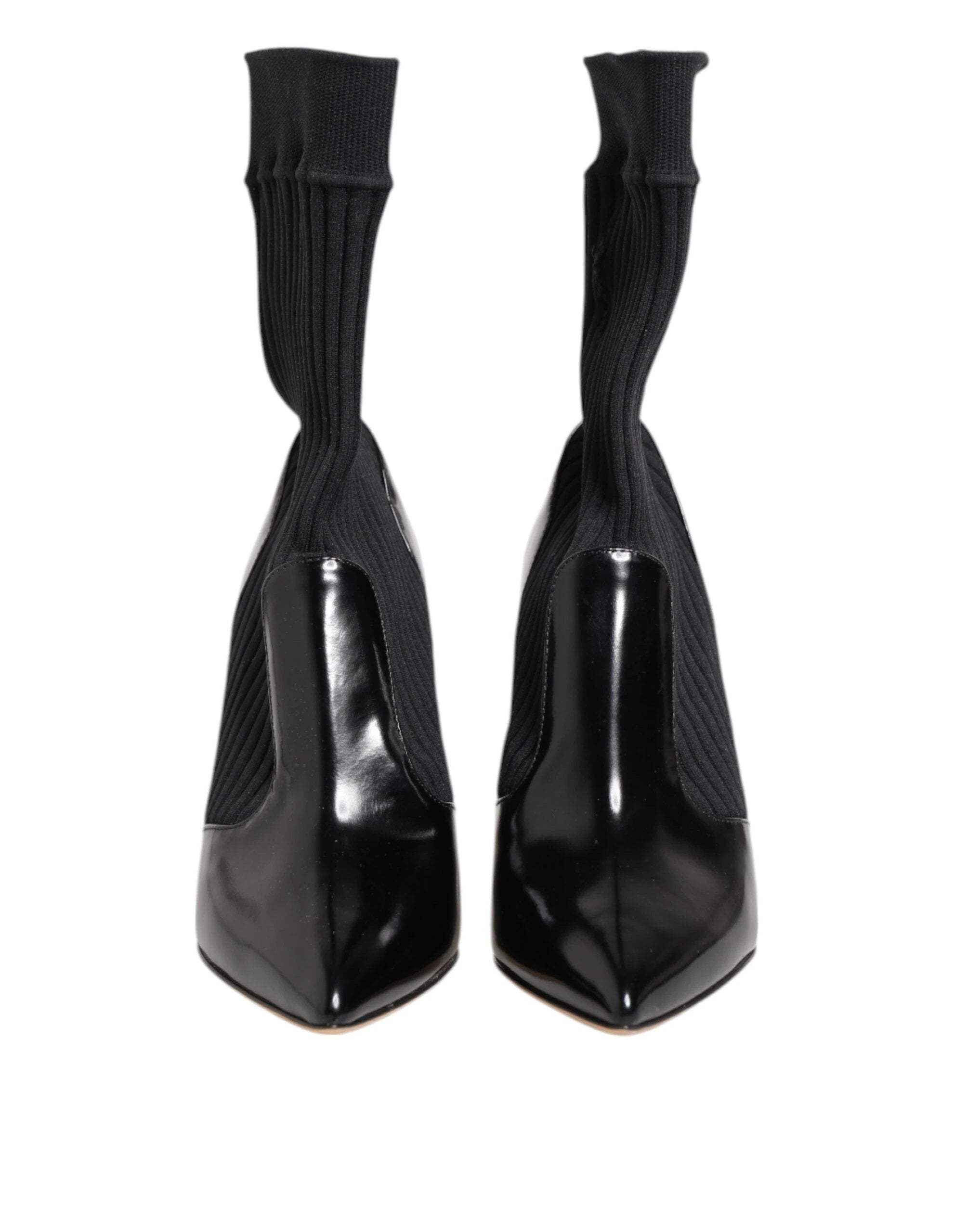 Dolce & Gabbana Black Stretch Stilettos Booties Socks Shoes by Dolce & Gabbana