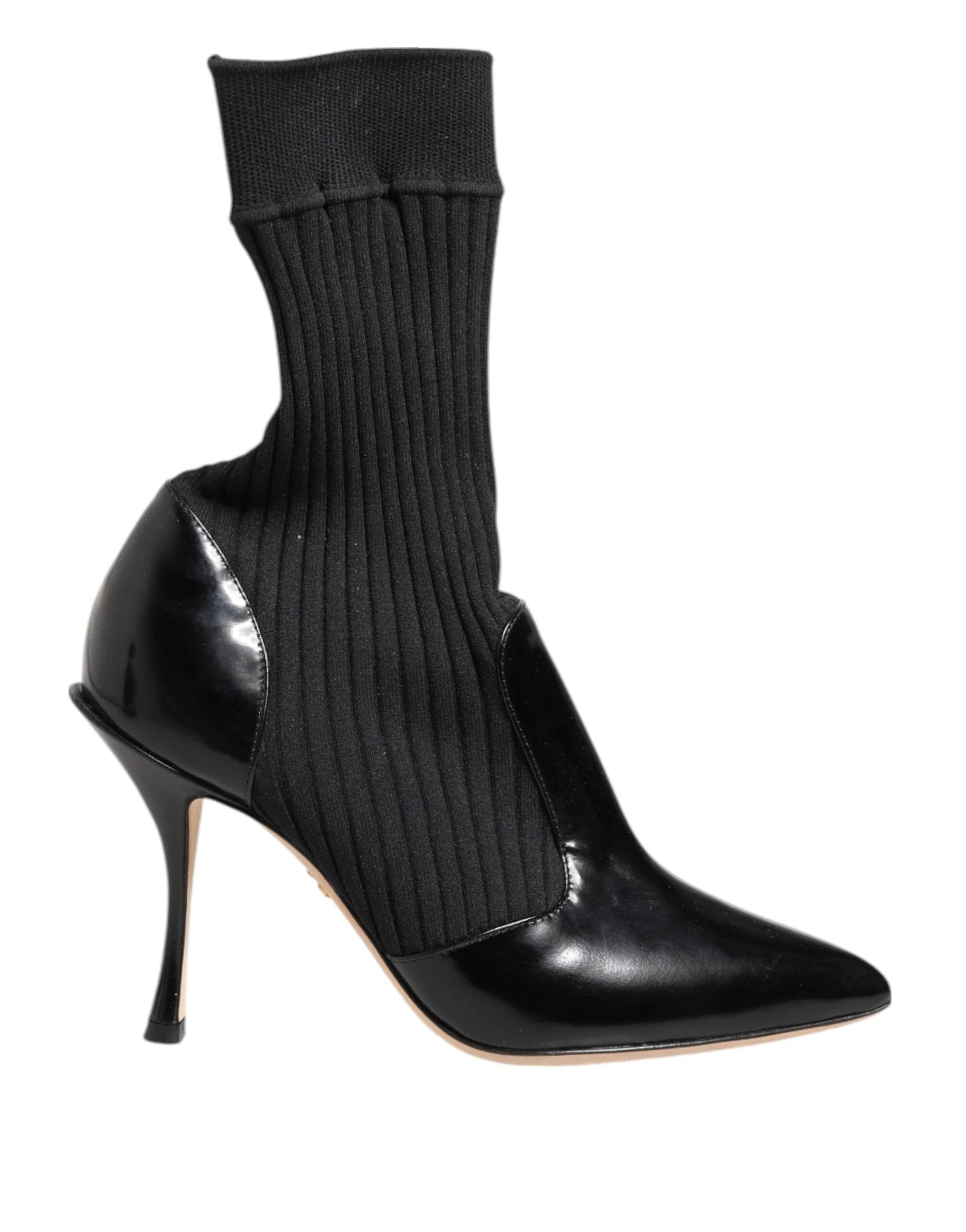 Dolce & Gabbana Black Stretch Stilettos Booties Socks Shoes by Dolce & Gabbana