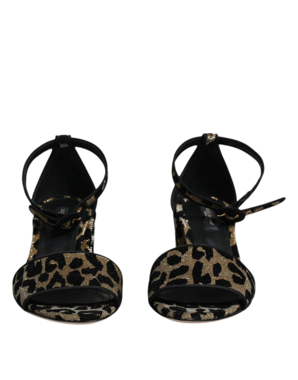 Dolce & Gabbana Gold Leopard Ankle Strap Heels Sandals Shoes by Dolce & Gabbana