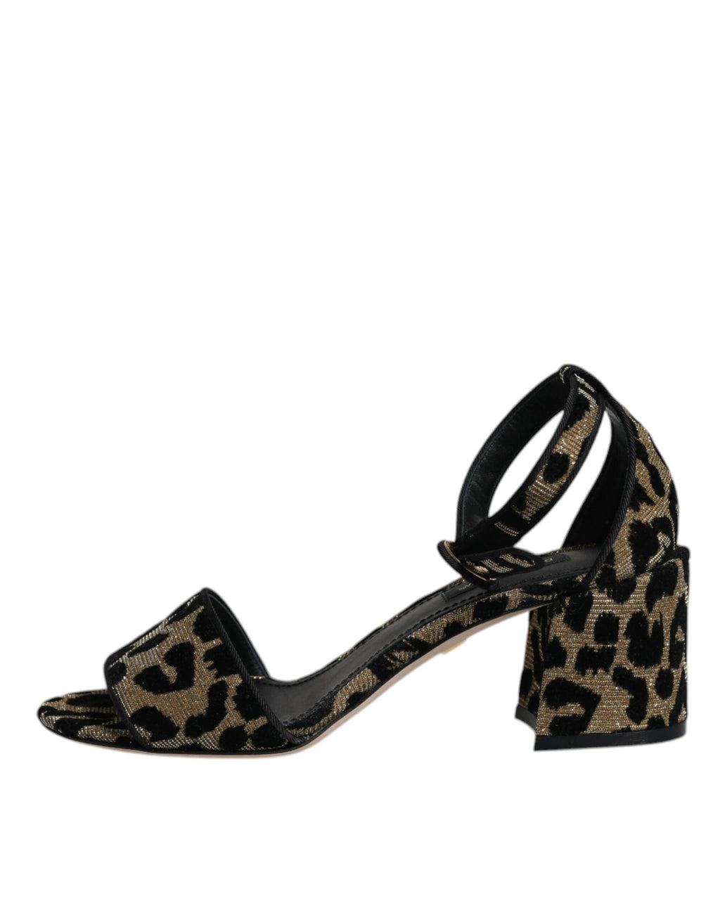 Dolce & Gabbana Gold Leopard Ankle Strap Heels Sandals Shoes by Dolce & Gabbana