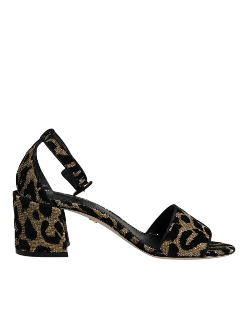 Dolce & Gabbana Gold Leopard Ankle Strap Heels Sandals Shoes by Dolce & Gabbana