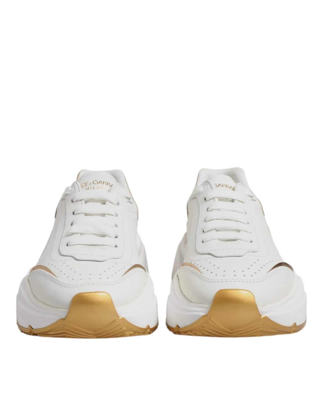 Dolce & Gabbana White Gold Daymaster Low Top Sneakers Shoes by Dolce & Gabbana