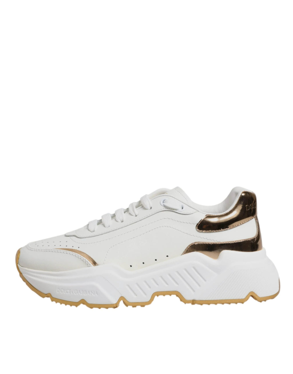 Dolce & Gabbana White Gold Daymaster Low Top Sneakers Shoes by Dolce & Gabbana
