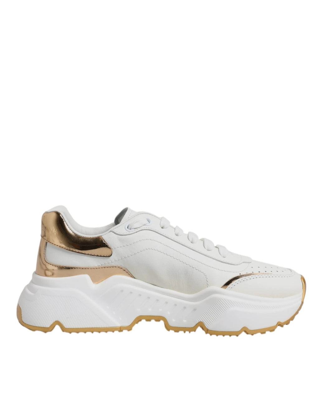 Dolce & Gabbana White Gold Daymaster Low Top Sneakers Shoes by Dolce & Gabbana