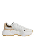 Dolce & Gabbana White Gold Daymaster Low Top Sneakers Shoes by Dolce & Gabbana