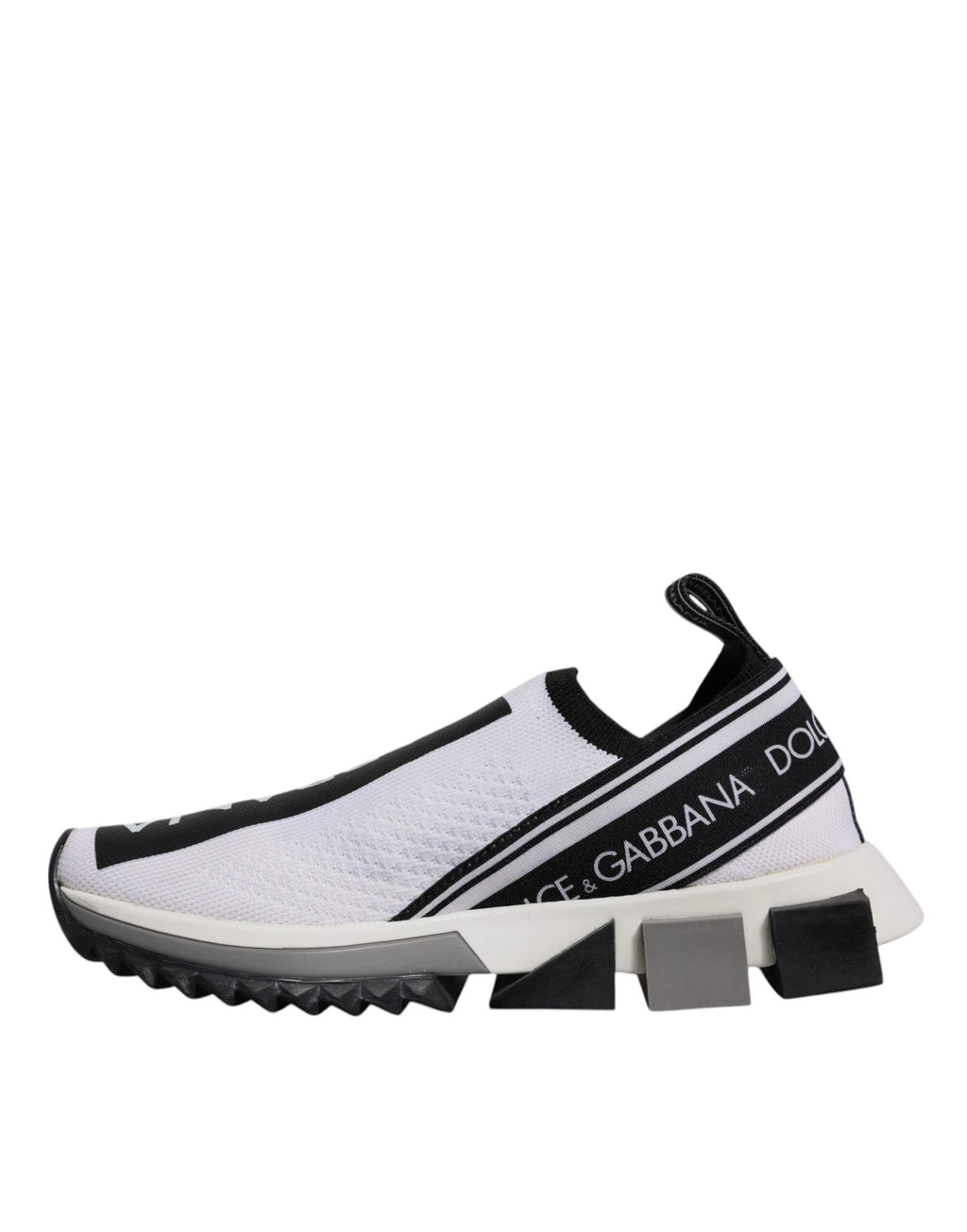 Dolce & Gabbana Black White Slip On Sorrento Sneakers Shoes by Dolce & Gabbana
